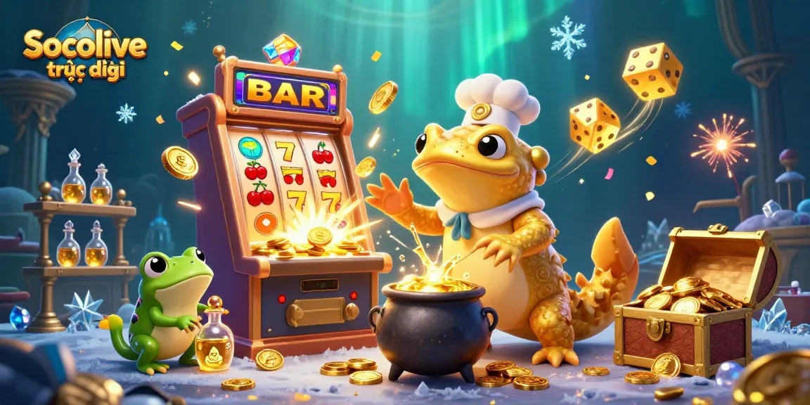 Socolive trực tiếp captivates viewers with dynamic gold-themed gambling action featuring valuable coins and winning symbols.