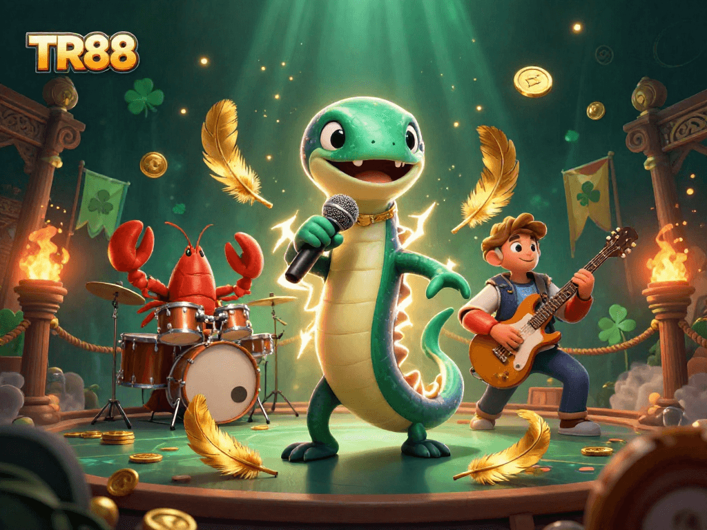 TR88 showcases an underwater casino scene with an electric eel DJ, lively lobster and seahorse musicians.