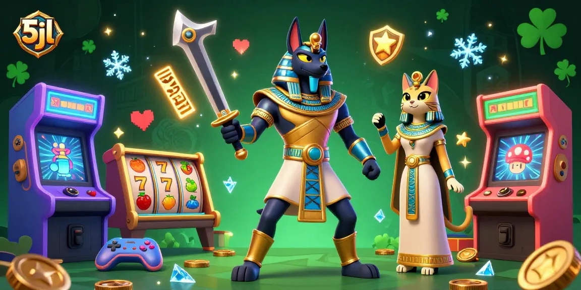 Engage in thrilling gameplay with 5jl as Anubis and Bastet conquer the casino world.