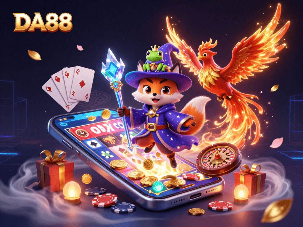 Experience thrilling slots and games at DA88 with magical characters and vibrant casino elements.
