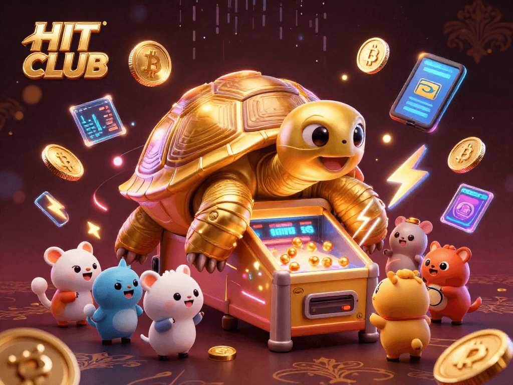 Join the excitement at HIT CLUB with a 3D tortoise pinball machine and cryptocurrency-themed gameplay.
