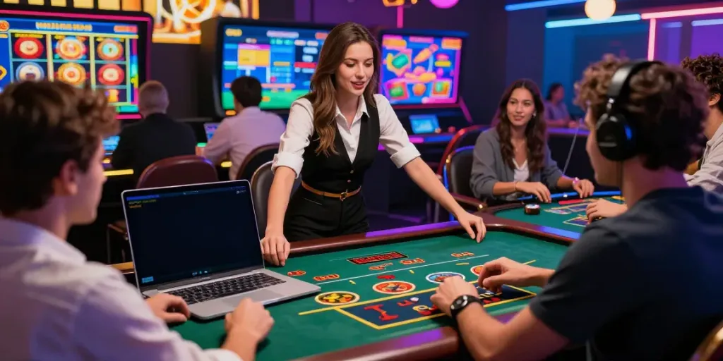 Exciting online gambling experience on https://ku88v1.com/ with diverse players enjoying live casino games and interactive betting.