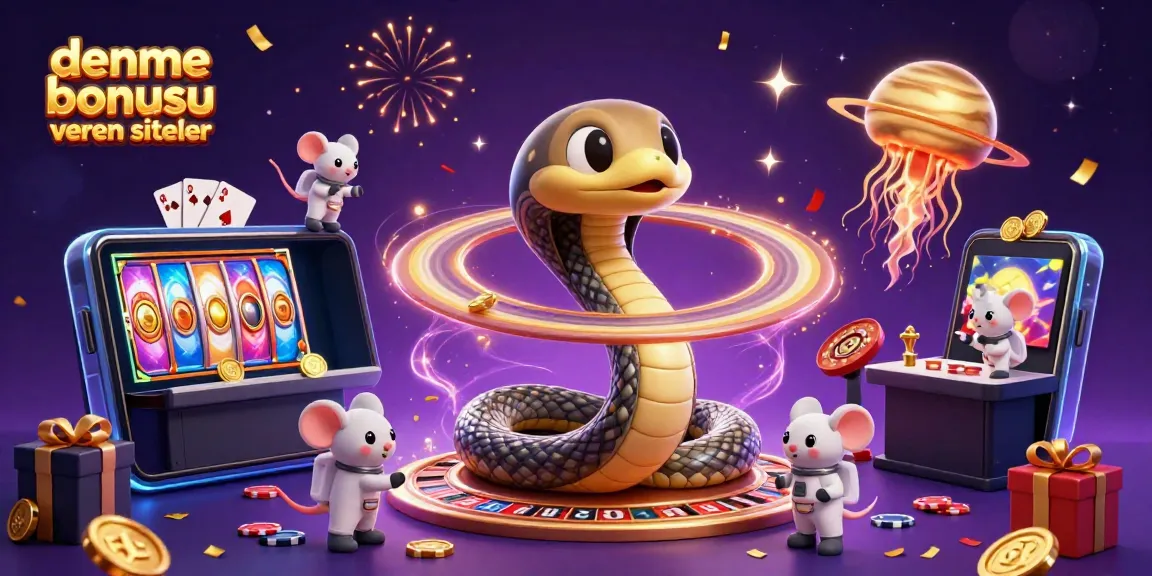 Enjoy the excitement of deneme bonusu veren siteler with cosmic casino elements illustrating vibrant gambling fun.