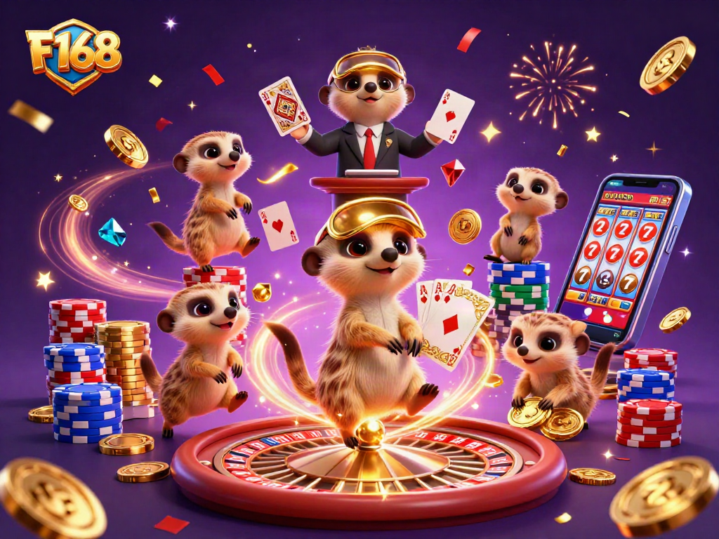 Experience the excitement of F168 with meerkats managing an elaborate casino operation.