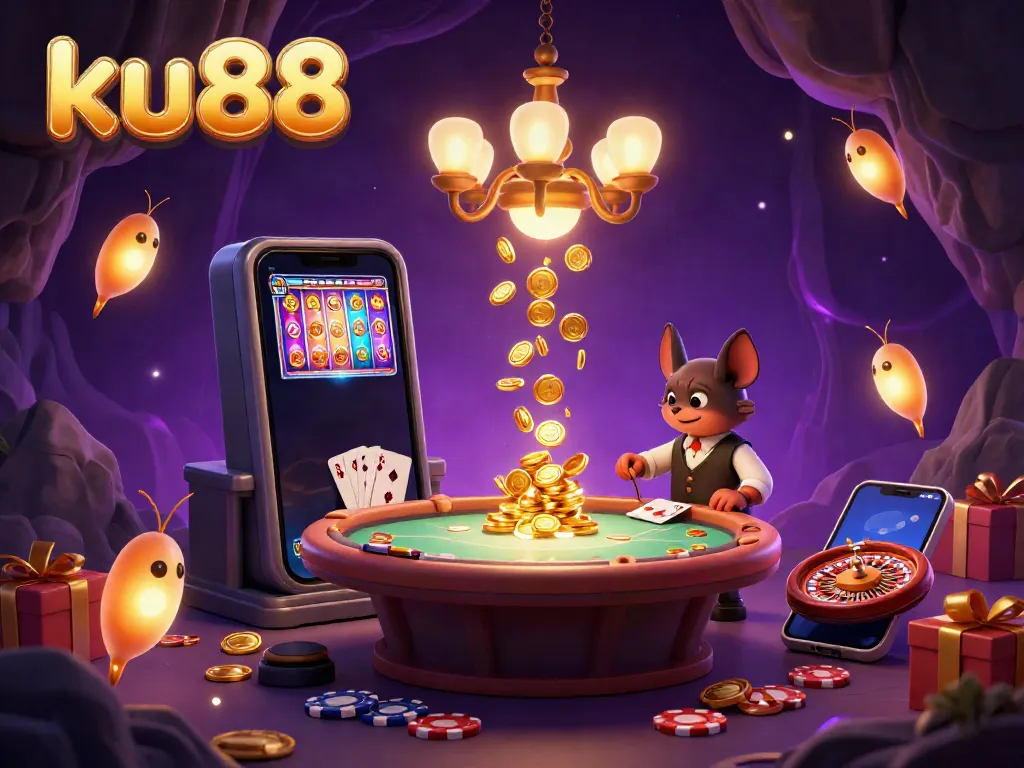 Experience the excitement of ku88 casino with our captivating 3D glowworm scene.