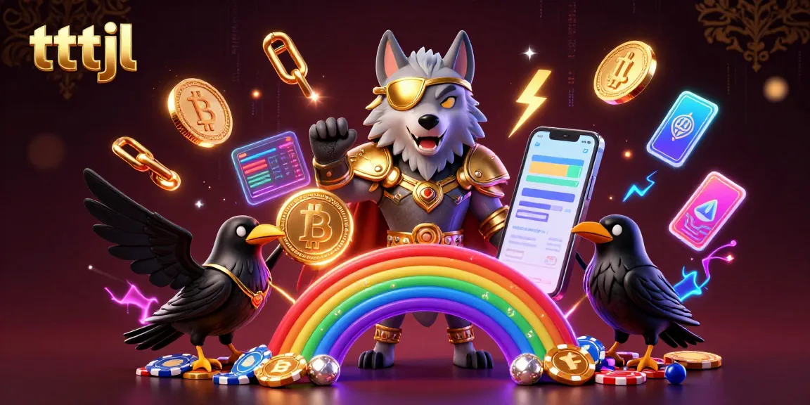 tttjl showcases an electrifying scene with a Norse wolf and ravens at a crypto casino, blending mythology and gaming.