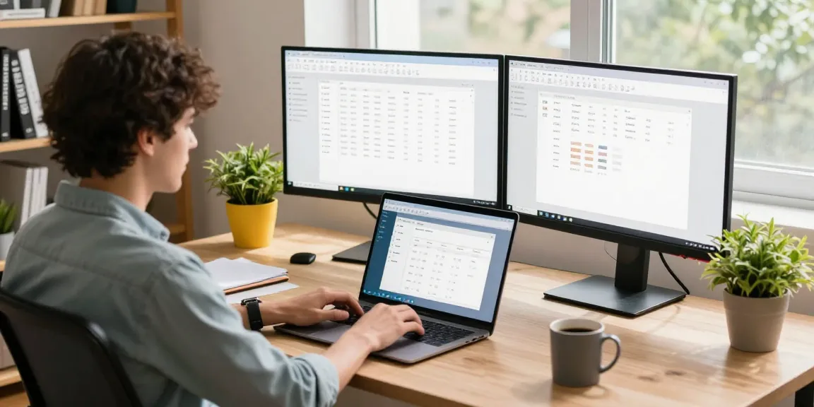 Streamlined workspace featuring WPS Download on laptop, modern office details, and vibrant plants.