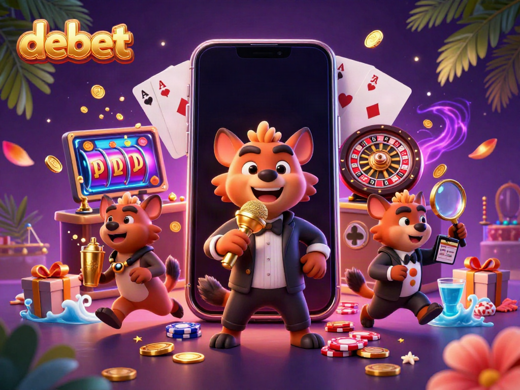 Debet hyenas entertaining at a vibrant casino club, showcasing dynamic gameplay elements.
