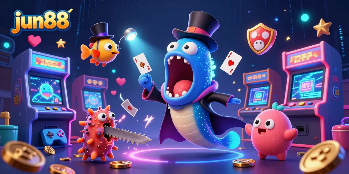 Watch the jun88 magic with a bioluminescent eel performing tricks, illuminating the casino excitement.